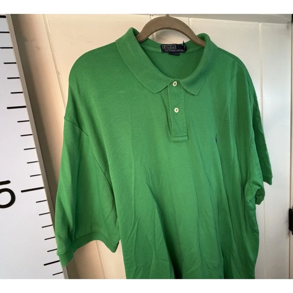 Polo Ralph Lauren Classic Fit Green Golf Polo Shirt Men's Size 2XL Cotton Sporty